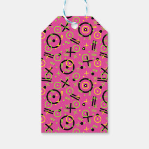 Étiquettes-cadeau motif Neon Pink et Blue Doodle des années 80/90