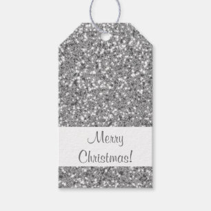 Étiquettes-cadeau Motif Pailleté Argent Aspect