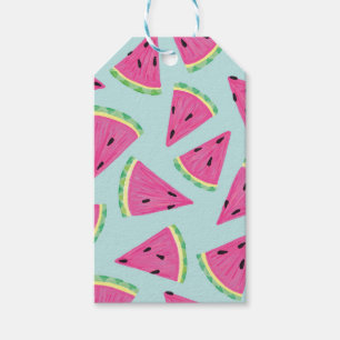 Étiquettes-cadeau Motif pastèque tropicale