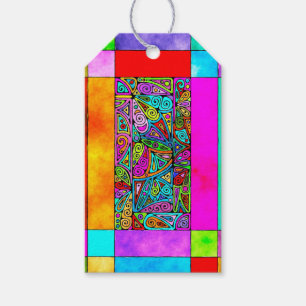 Étiquettes-cadeau Motif Peint À La Main Et Numériquement Art 2