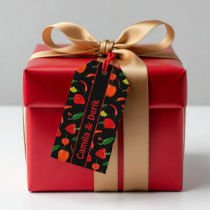 Étiquettes-cadeau Motif Personnalisé de Piment Fort pour Fête