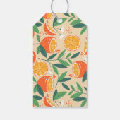 Étiquettes-cadeau Motif rétro de fruits d'agrumes orange (Dos)