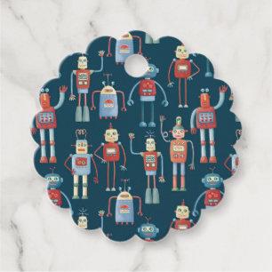 Étiquettes Cadeau Motif robot vintage Retro Fun