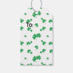 Étiquettes-cadeau Motif Shamrock irlandais vert dégradé
