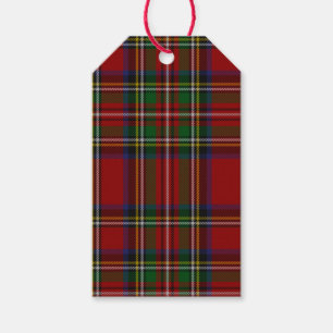 Étiquettes-cadeau Motif traditionnel de plaid de tartan royal de