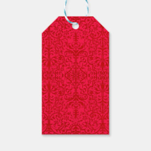 Étiquettes-cadeau Motif victorien rouge