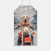 Étiquettes-cadeau Moto à chiens Labrador Noël (Dos)