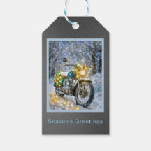 Moto avec lumières de Noël