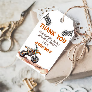 Étiquettes-cadeau Moto Dirt Vélo Anniversaire Merci Tags cadeaux