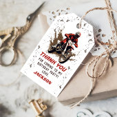 Étiquettes-cadeau Moto Red Dirt Vélo Anniversaire Merci