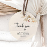 Étiquettes Cadeau Mots clés Boho Wedding Favor<br><div class="desc">Cette marque de service de douche nuptiale élégante et élégante présente de magnifiques fleurs sauvages d'aquarelle peints à la main, disposés comme un joli bouquet et un élégant script de calligraphie. Le dos comprend un motif de coordination. Recherchez les éléments correspondants dans la collection de Fêtes des mariées de Fleur...</div>