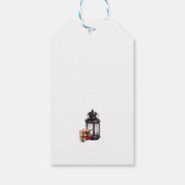 Étiquettes-cadeau Mots clés cadeaux de la scène de Noël rustique (Dos)