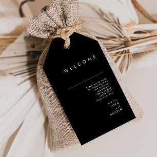 Étiquettes-cadeau Mots-clés cadeaux minimaliste de Mariage noir mode