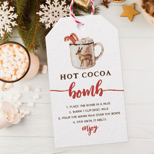 Étiquettes-cadeau Mots clés Christmas Hot Cocoa Bomb Chocolate Favor