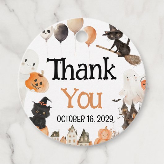 Étiquettes Cadeau Mots clés de préférence Baby shower Halloween (Devant)