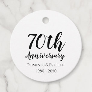 Étiquettes Cadeau Mots clés de préférence du 70e anniversaire