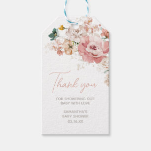 Étiquettes-cadeau Mots clés de préférence du Baby shower Fleur sauva