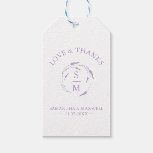 Étiquettes-cadeau Mots clés de préférence sur le thème de la lavande (Devant)