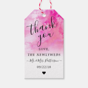 Étiquettes-cadeau Mots-clés du Merci Mariage Ombre Watercolor