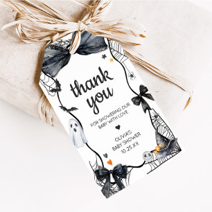 Étiquettes-cadeau Mots-clés éffrayants du Baby shower de petit livre