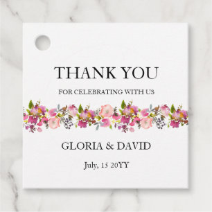 Étiquettes Cadeau Mots clés Favour mariage rose floral