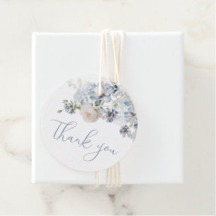 Étiquettes Cadeau Mots clés Fleur Bleu Faveur