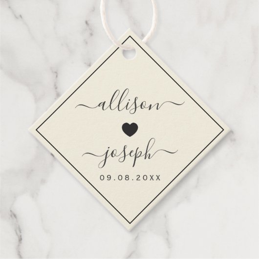 Étiquettes Cadeau Mots clés Mariage ou cadeau de douche pour les nom (Devant)