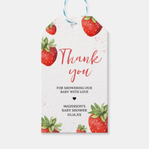 Étiquettes-cadeau Mots clés minimalistes de préférence fraise rouge