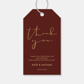 Étiquettes-cadeau Mots-clés minimalistes du Merci Mariage de Bourgog