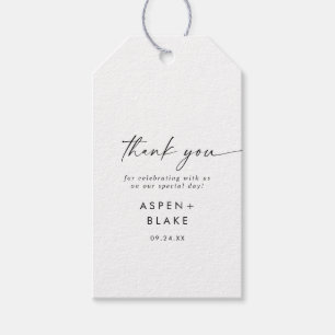 Étiquettes-cadeau Mots-clés Modern Script Merci Favor Cadeau