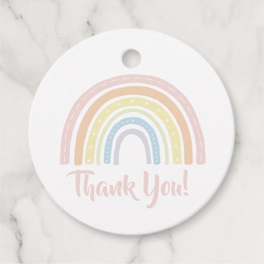 Étiquettes Cadeau Mots clés Pastel Boho Rainbow Favoriser (Devant)
