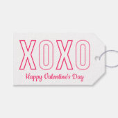 Étiquettes-cadeau Mots-clés pour cadeau XOXO Valentine's Day Pink an (Devant (Horizontal))