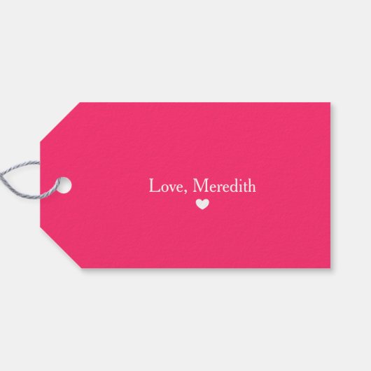 Étiquettes-cadeau Mots-clés pour cadeau XOXO Valentine's Day Pink an (Dos (Horizontal))