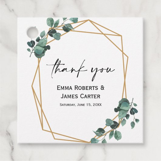 Étiquettes Cadeau Mots-clés Rustic Greenery Script Favoriser (Devant)