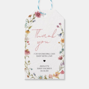 Étiquettes-cadeau Mots-clés Un Petit Baby shower Fleur sauvage Favor