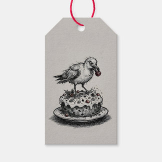 Étiquettes-cadeau Mouette crasseuse chargement de gâteau de Noël per