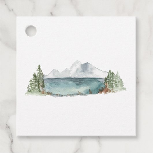 Étiquettes Cadeau Mountain Adventure Destination Wedding (Devant)