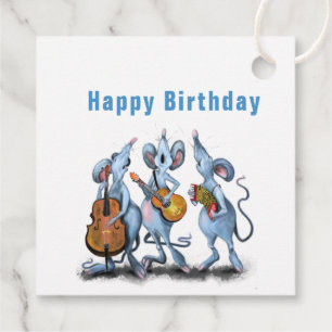 Étiquettes Cadeau Mouse Music Band Funny Birthday Tags cadeaux