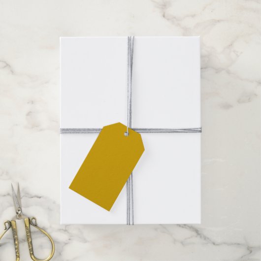 Étiquettes-cadeau Moutarde de couleur solide jaune (Avec de la ficelle)