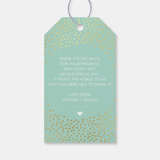 Étiquettes-cadeau MRS & MRS MERCI MARIAGE confetti ment (Dos)