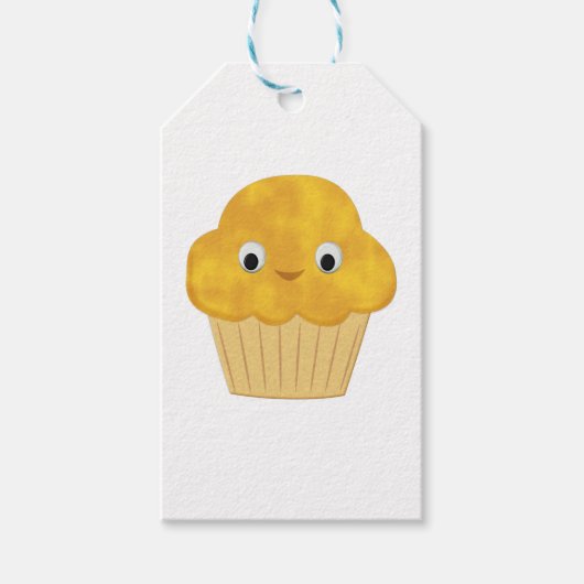 Étiquettes-cadeau Muffin de maïs caricaturé mignon (Devant)