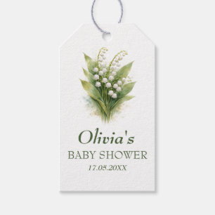 Étiquettes-cadeau Muguet Fête de Naissance Bébé Fille Fleurs Blanche