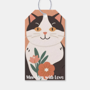Étiquettes-cadeau Mur-Mur avec amour personnalisé chat mignon heureu