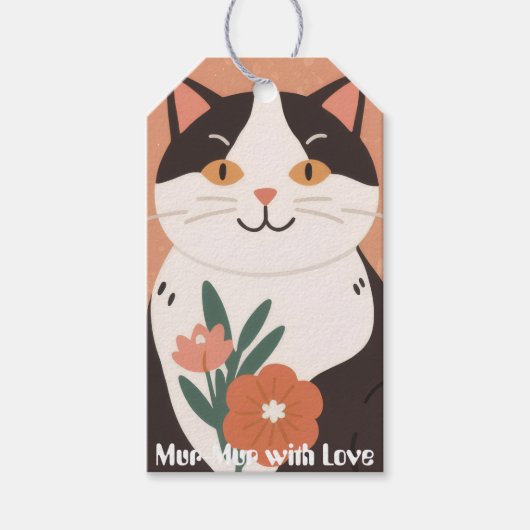 Étiquettes-cadeau Mur-Mur with Love Custom Cute Happy Cat (Devant)