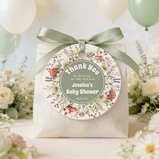 Étiquettes Cadeau Mushroom Baby Shower Thank You Favor