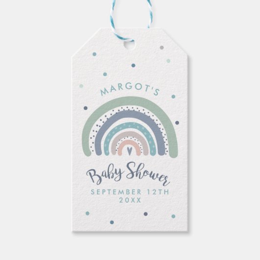 Étiquettes-cadeau Muted Pastel Rainbow Baby shower Favoriser (Devant)