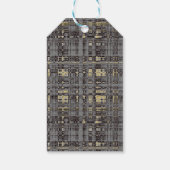 Étiquettes-cadeau MVB Plaid Gris Beige Design (Dos)