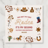 Étiquettes Cadeau My Second Rodeo Western Cowboy 2e fête d'anniversa (Dos)