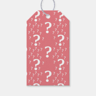 Étiquettes-cadeau Mystère question marque énigme puzzle corail