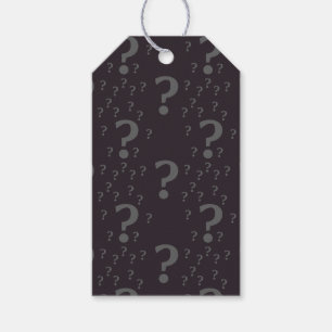 Étiquettes-cadeau Mystère question marque énigme puzzle gris